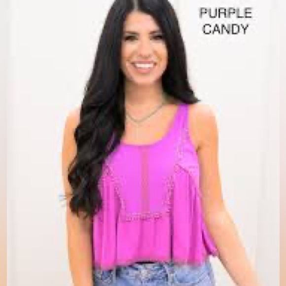 POL Pink Ruffled Sleeveless Tank Top - Picture 1 of 5